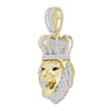 Thumbnail Image 2 of Men's Diamond & Lab-Created Ruby Lion Charm 1 ct tw Round/Baguette 10K Yellow Gold