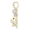Thumbnail Image 3 of Men's Diamond & Lab-Created Ruby Lion Charm 1 ct tw Round/Baguette 10K Yellow Gold