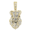 Thumbnail Image 3 of Men's Diamond & Lab-Created Ruby Lion Charm 1 ct tw Round/Baguette 10K Yellow Gold