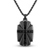 Thumbnail Image 1 of 1933 by Esquire Men's Natural Black Spinel Cross Pendant Necklace Black Ruthenium-Plated Sterling Silver 22"