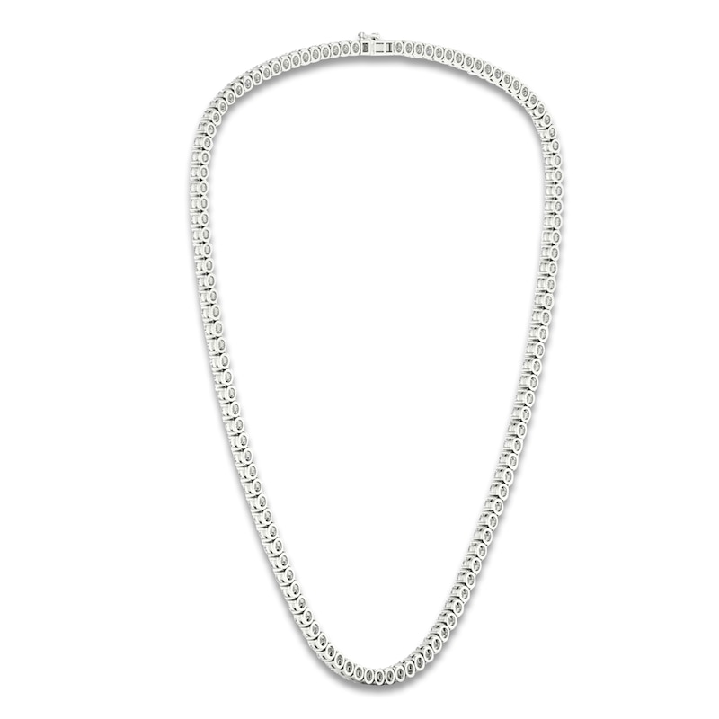 Main Image 2 of Lab-Grown Diamond Tennis Necklace 20 ct tw 14K White Gold