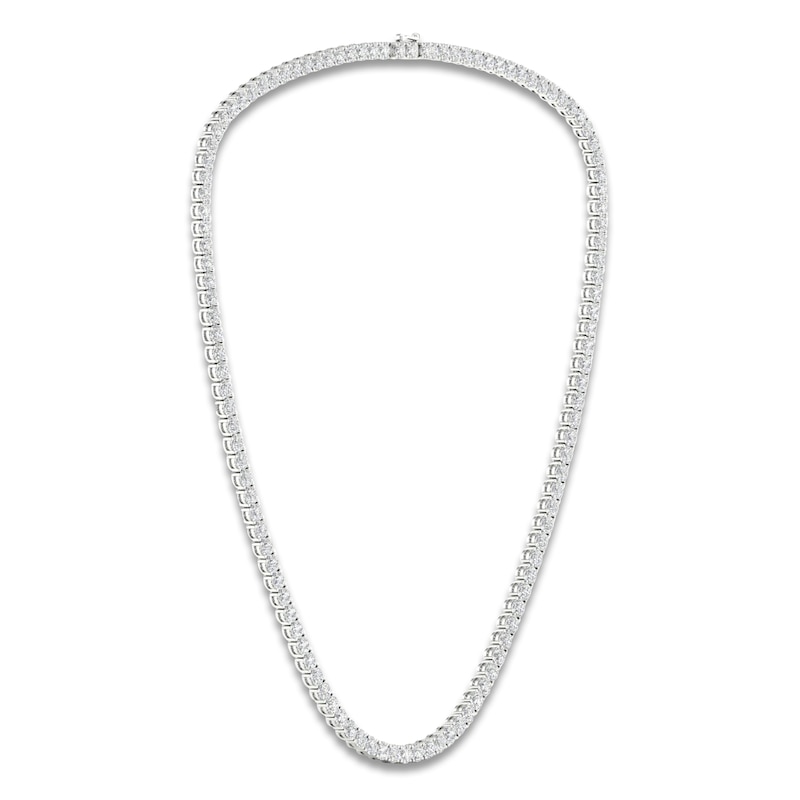 Main Image 3 of Lab-Grown Diamond Tennis Necklace 20 ct tw 14K White Gold
