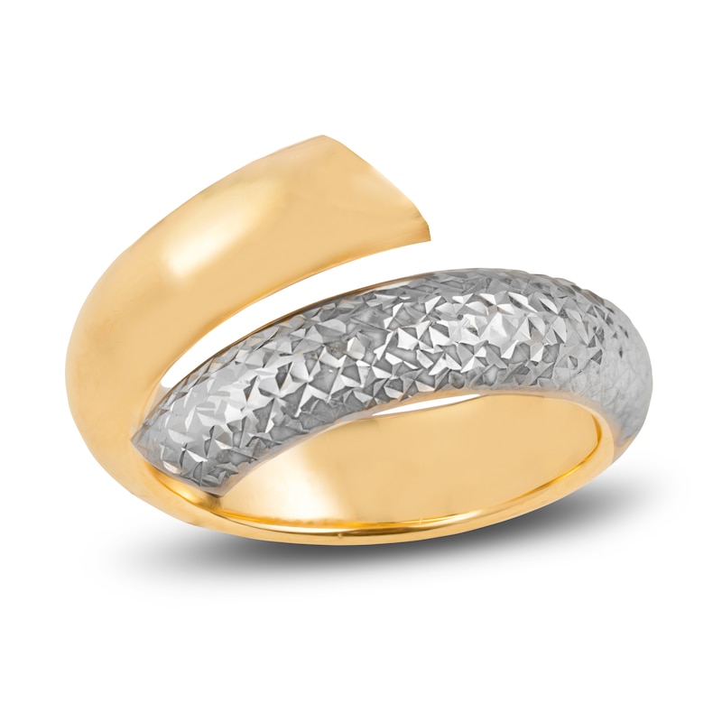 Main Image 1 of Italia D'Oro Diamond-Cut Bypass Ring 14K Yellow Gold