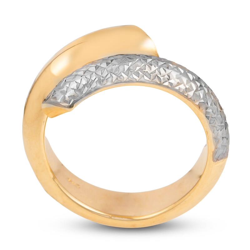 Main Image 2 of Italia D'Oro Diamond-Cut Bypass Ring 14K Yellow Gold