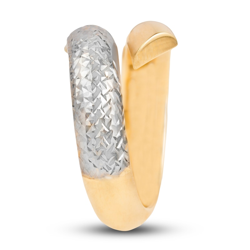 Main Image 3 of Italia D'Oro Diamond-Cut Bypass Ring 14K Yellow Gold