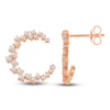 Thumbnail Image 2 of Diamond Spiral Hoop Earrings 1/2 ct tw Round 14K Rose Gold