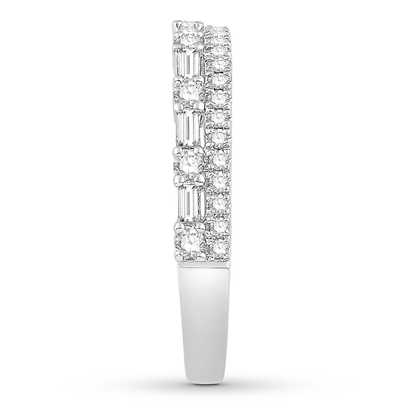 Main Image 3 of Diamond Anniversary Band 3/8 ct tw Baguette/Round 14K White Gold
