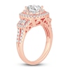 Thumbnail Image 2 of Diamond 3-Stone Engagement Ring 1-1/2 ct tw Princess/Round 14K Rose Gold