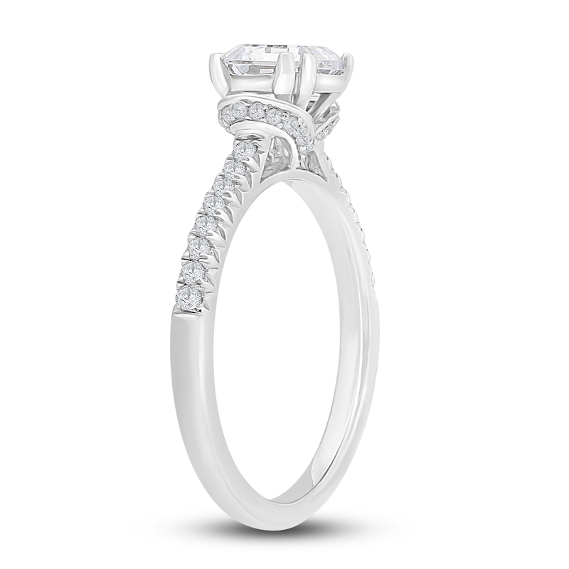 Main Image 2 of Diamond Engagement Ring 3/4 ct tw Baguette-cut 14K White Gold