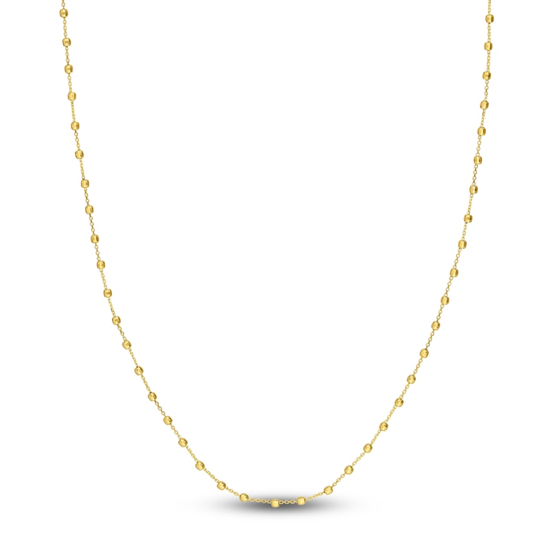 Beaded, Paperclip & Bismark Chain Necklace Set 14K Yellow Gold
