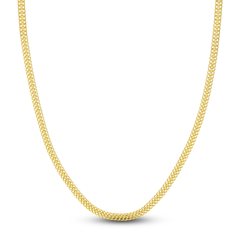 Beaded, Paperclip & Bismark Chain Necklace Set 14K Yellow Gold