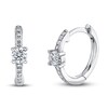 Thumbnail Image 1 of Shy Creation Diamond Huggie Hoop Earrings 1/5 ct tw Round 14K White Gold SC55020171
