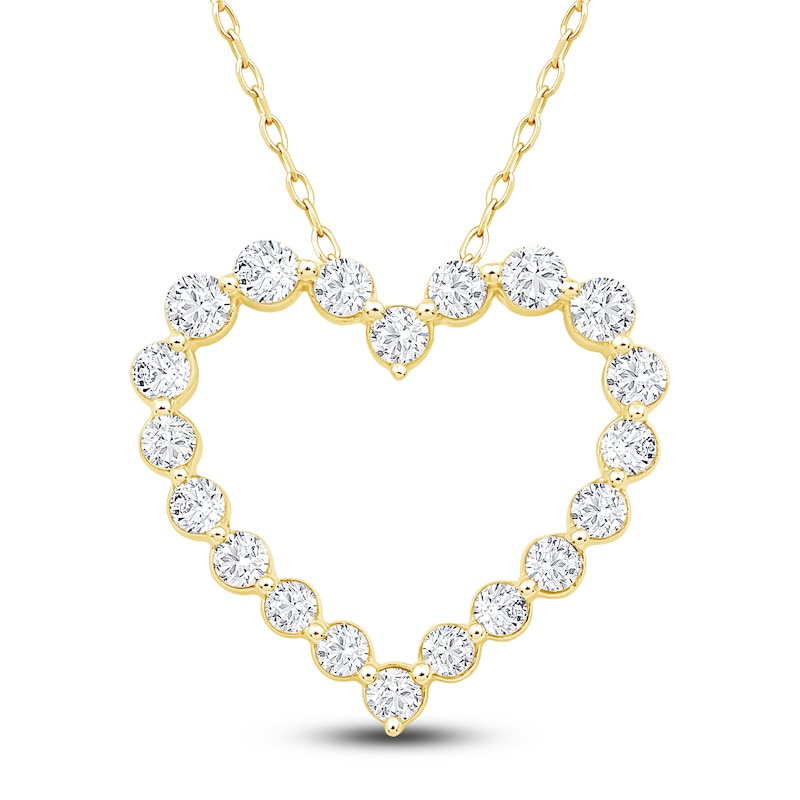 Main Image 1 of Diamond Heart Pendant Necklace 1/2 ct tw 10K Yellow Gold 18"