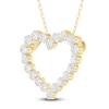 Thumbnail Image 3 of Diamond Heart Pendant Necklace 1/2 ct tw 10K Yellow Gold 18"
