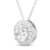 Thumbnail Image 2 of Diamond Halo Pendant Necklace 2 ct tw Round 14K White Gold