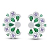 Thumbnail Image 1 of Kallati Natural Tsavorite Garnet, Natural Green & Purple Sapphire Earrings 1-1/2 ct tw Diamonds 14K White Gold