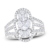Thumbnail Image 1 of Multi-Diamond Scalloped Ring 1-1/3 ct tw 14K White Gold