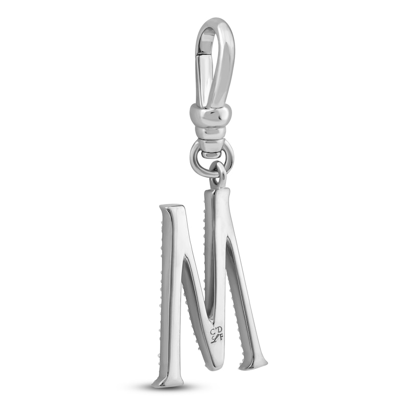 Main Image 2 of Charm'd by Lulu Frost Diamond Letter M Charm 1/8 ct tw Pavé Round 10K White Gold