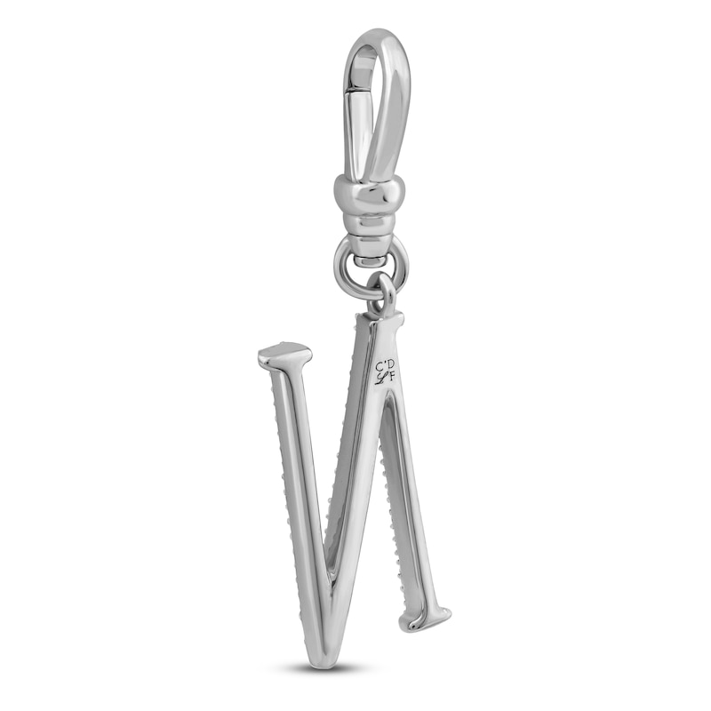 Main Image 2 of Charm'd by Lulu Frost Diamond Letter N Charm 1/8 ct tw Pavé Round 10K White Gold