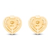 Thumbnail Image 2 of Kallati Heart-Shaped Natural Pink Sapphire & Diamond Stud Earrings 1/3 ct tw 14K Yellow Gold