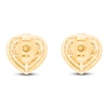 Thumbnail Image 3 of Kallati Heart-Shaped Natural Pink Sapphire & Diamond Stud Earrings 1/3 ct tw 14K Yellow Gold