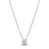 Thumbnail Image 0 of Certified Diamond Solitaire Necklace 1/10 ct tw 14K White Gold (I/I1) 18"