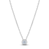 Thumbnail Image 1 of Certified Diamond Solitaire Necklace 1/10 ct tw 14K White Gold (I/I1) 18"