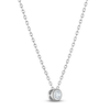Thumbnail Image 1 of Certified Diamond Solitaire Necklace 1/10 ct tw 14K White Gold (I/I1) 18"