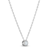 Thumbnail Image 2 of Certified Diamond Solitaire Necklace 1/10 ct tw 14K White Gold (I/I1) 18"