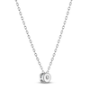 Thumbnail Image 2 of Certified Diamond Solitaire Necklace 1/10 ct tw 14K White Gold (I/I1) 18"