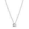 Thumbnail Image 3 of Certified Diamond Solitaire Necklace 1/10 ct tw 14K White Gold (I/I1) 18"