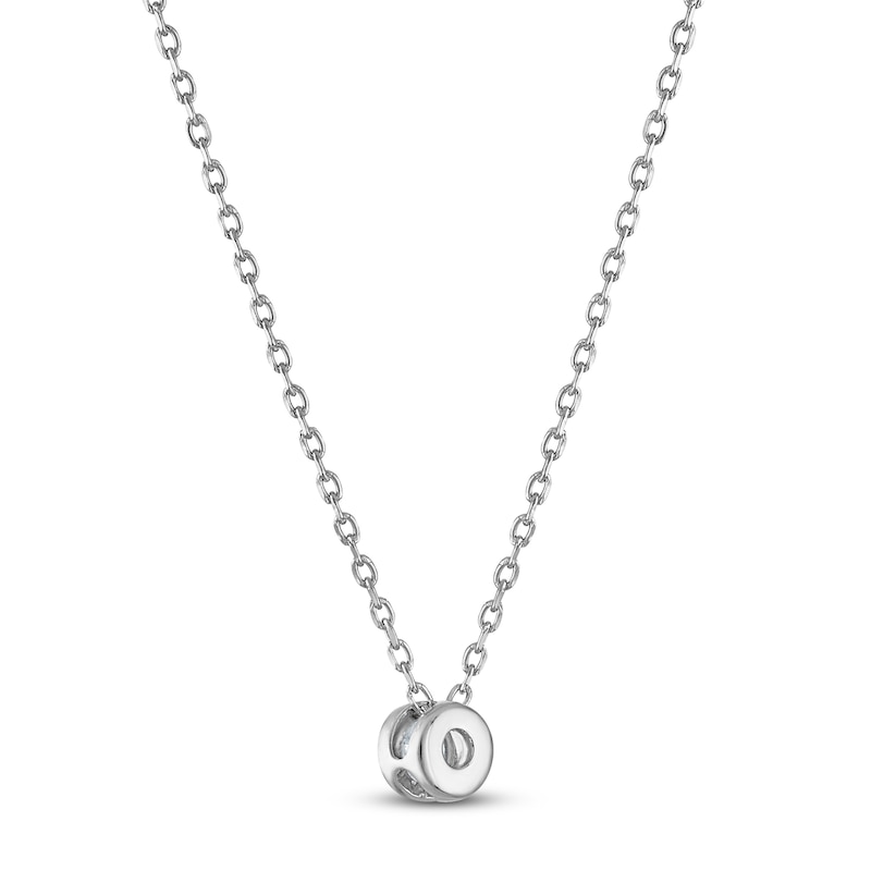 Main Image 3 of Certified Diamond Solitaire Necklace 1/10 ct tw 14K White Gold (I/I1) 18"
