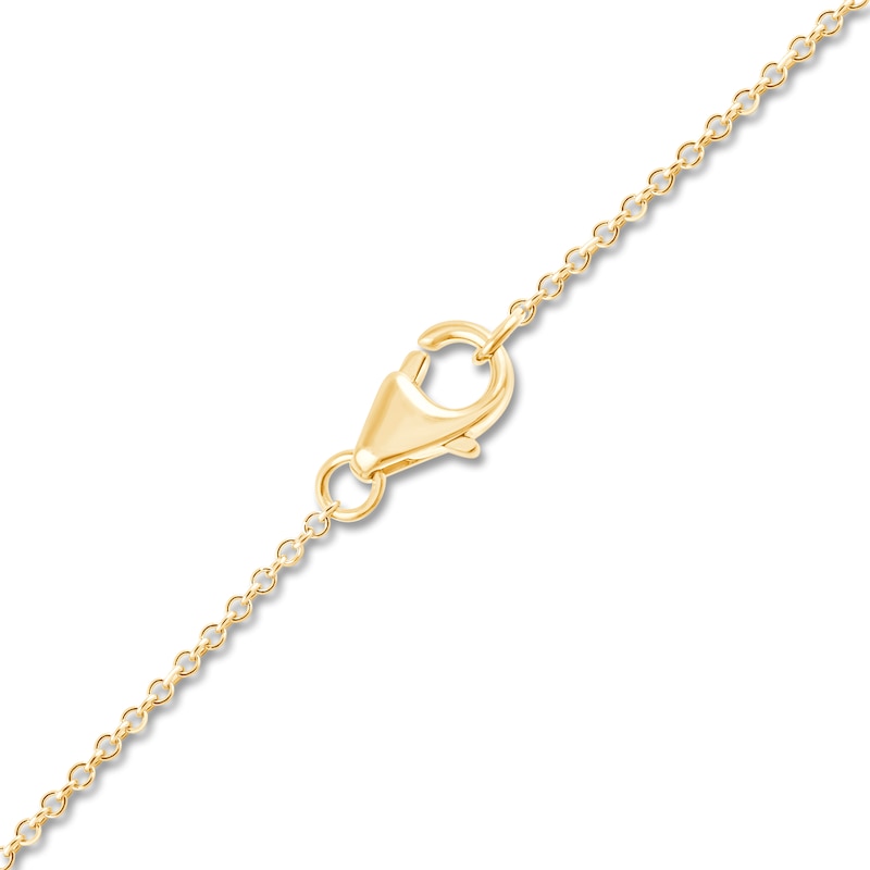 Children's Diamond Star of David Disc Charm Necklace 1/15 ct tw 14K Yellow Gold 13"