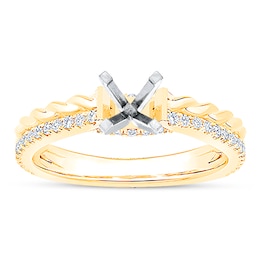 Certified Diamond Twist Engagement Ring Setting 1/4 ct tw 14K Yellow Gold