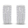 Thumbnail Image 1 of Diamond Three-Row Hoop Earrings 1/2 ct tw 14K White Gold
