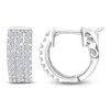 Thumbnail Image 2 of Diamond Three-Row Hoop Earrings 1/2 ct tw 14K White Gold