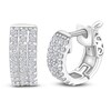 Thumbnail Image 3 of Diamond Three-Row Hoop Earrings 1/2 ct tw 14K White Gold