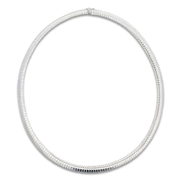 Italia D'Oro Diamond-Cut Cleopatra Necklace 14K White Gold 17"