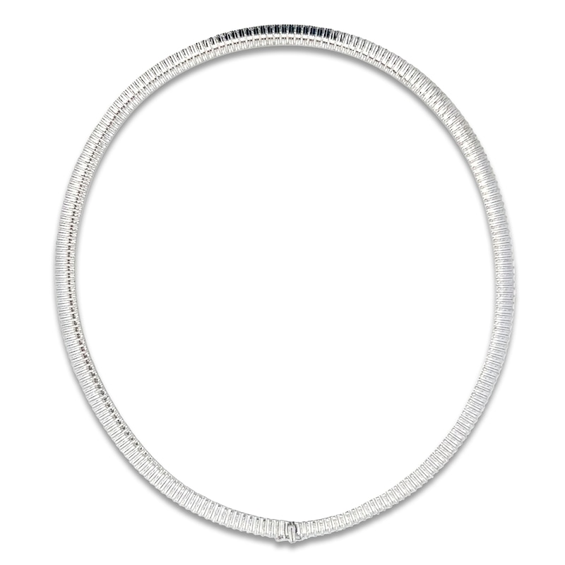 Main Image 3 of Italia D'Oro Diamond-Cut Cleopatra Necklace 14K White Gold 17"