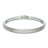 Thumbnail Image 1 of Italia D'Oro Diamond-Cut Domed Cleopatra Bracelet 14K White Gold 7"
