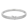 Thumbnail Image 3 of Italia D'Oro Diamond-Cut Domed Cleopatra Bracelet 14K White Gold 7"