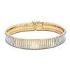 Thumbnail Image 1 of Italia D'Oro Diamond-Cut Concave Cleopatra Bracelet 14K Two-Tone Gold 7"