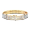 Thumbnail Image 3 of Italia D'Oro Diamond-Cut Concave Cleopatra Bracelet 14K Two-Tone Gold 7"