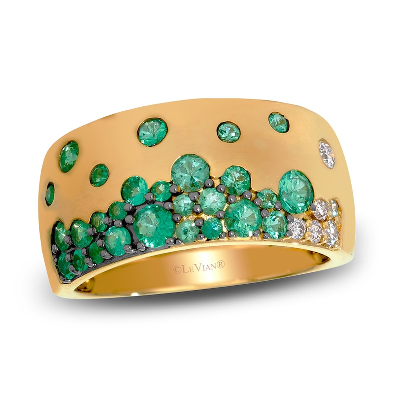 Main Image 1 of Le Vian Tramonto D'Oro Emerald Ombré Ring 1/10 ct tw Diamonds 14K Honey Gold