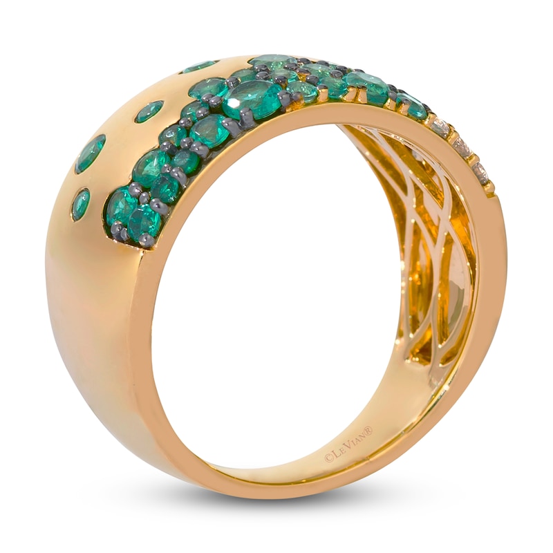 Main Image 2 of Le Vian Tramonto D'Oro Emerald Ombré Ring 1/10 ct tw Diamonds 14K Honey Gold