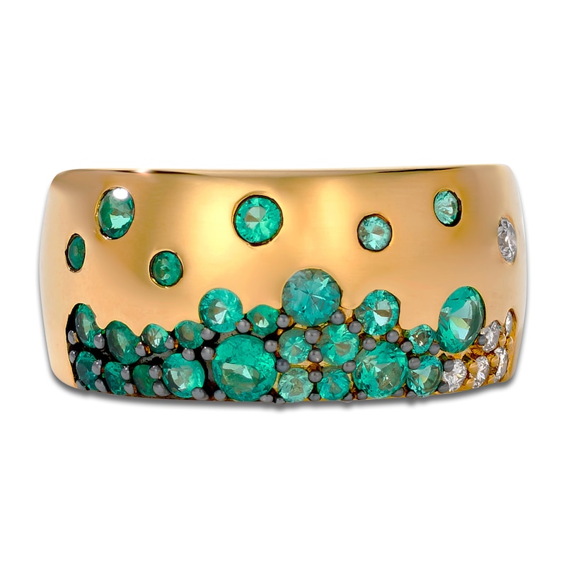 Main Image 3 of Le Vian Tramonto D'Oro Emerald Ombré Ring 1/10 ct tw Diamonds 14K Honey Gold