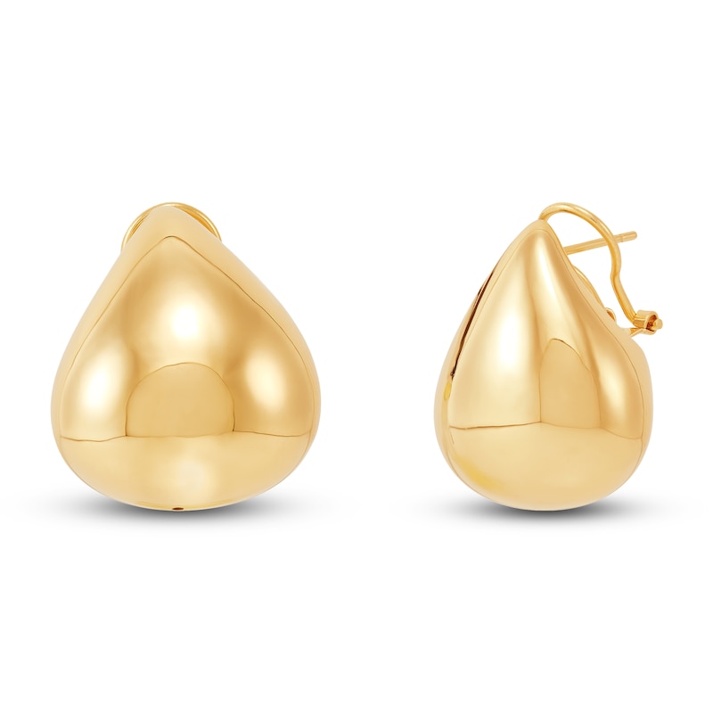 Main Image 1 of Puffed Teardrop Earrings 14K Yellow Gold