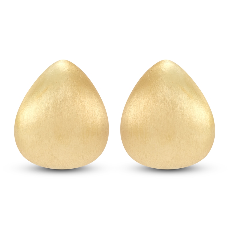 Main Image 1 of Italia D'Oro Hollow Domed Teardrop Stud Earrings 14K Yellow Gold