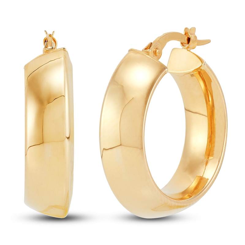 Main Image 1 of Tube Hoop Earrings 14K Yellow Gold