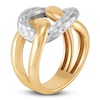 Thumbnail Image 2 of Italia D'Oro Diamond-Cut Chain Link Ring 14K Two-Tone Gold